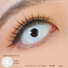 Load image into Gallery viewer, Sweety Crazy Solid White/Whiteout - 1 Day Disposable (1 lens/pack)-Crazy Contacts-UNIQSO
