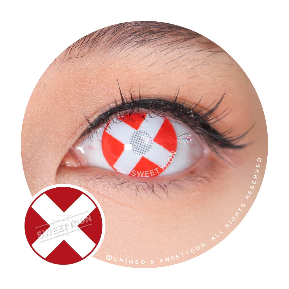 Sweety Crazy White Cross Red Eye (1 lens/pack) – SweetyCon