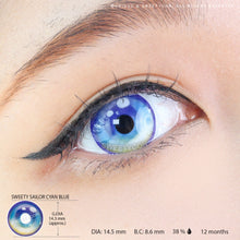 Load image into Gallery viewer, Sweety Sailor Cyan Blue (1 lens/pack)-Colored Contacts-UNIQSO
