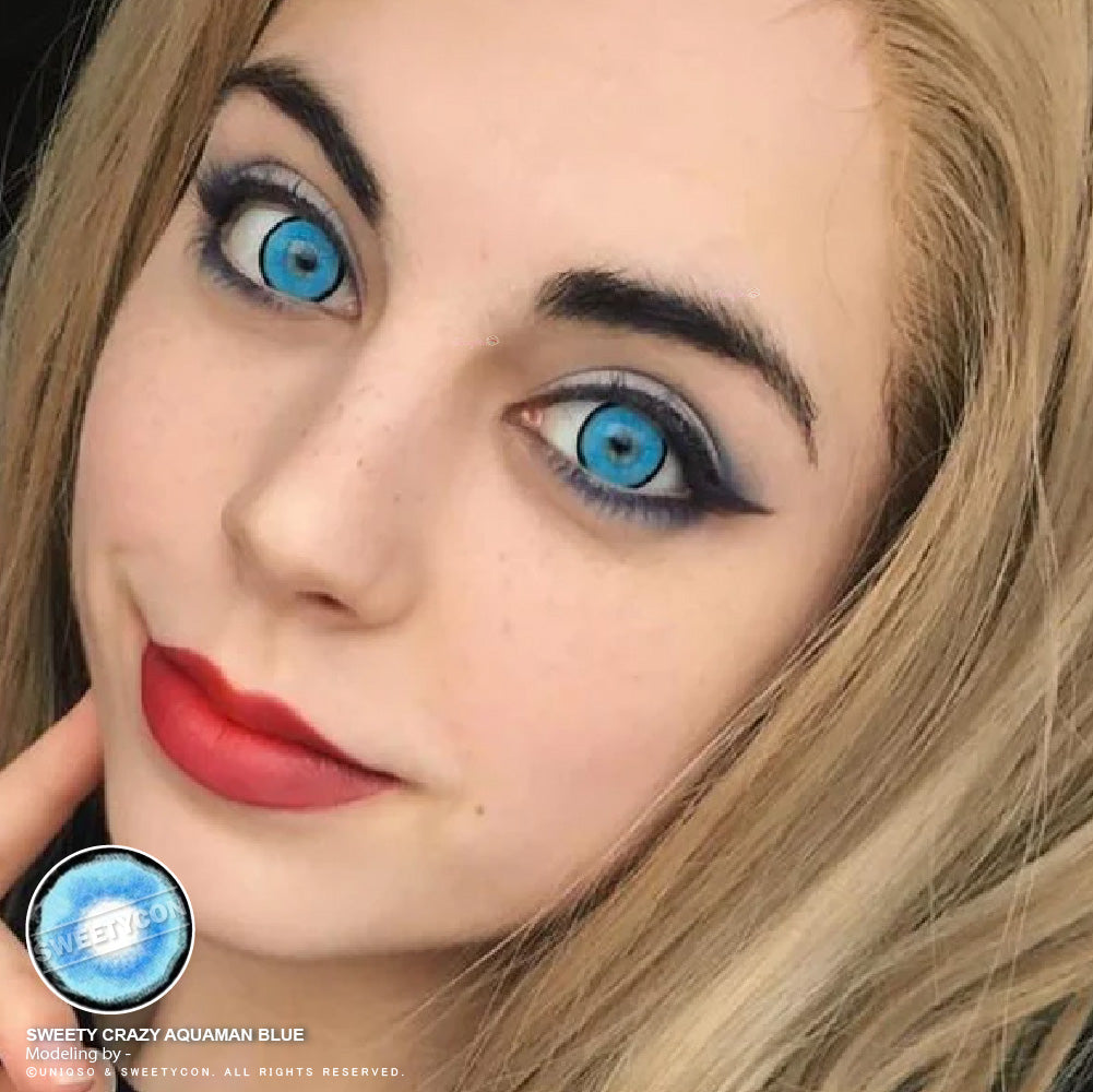 Sweety Aquaman Blue (1 lens/pack)-Colored Contacts-SweetyCon