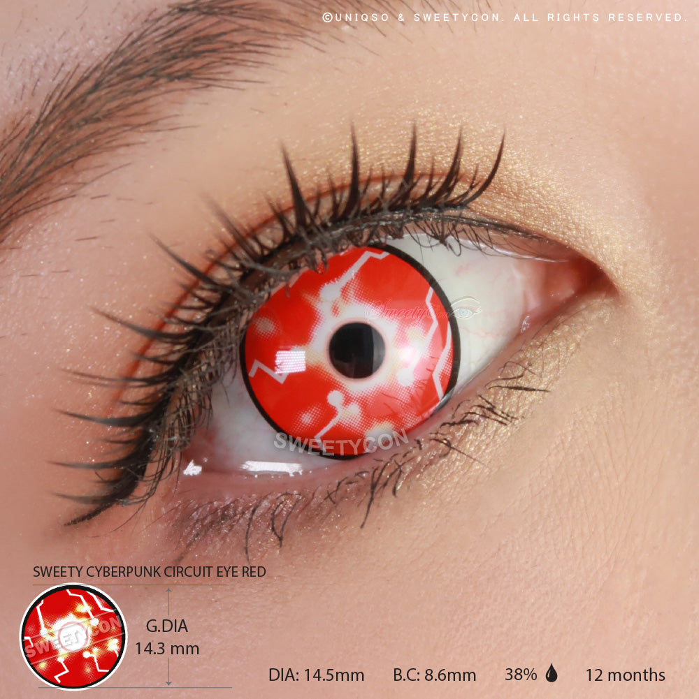 Sweety Cyberpunk Circuit Eye Red | Cosplay Contacts