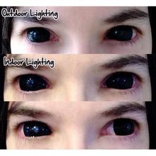 Load image into Gallery viewer, Sweety Black Sclera Contacts Sabretooth/Blackout/Black with Prescription (1 lens/pack)-Sclera Contacts-UNIQSO
