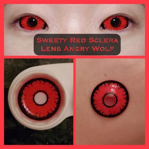 Sweety Red Sclera Contacts Angry Wolf (1 lens/pack)-Sclera Contacts-SweetyCon