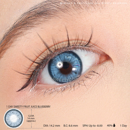 1 Day Sweety Fruit Juice Blueberry (2 or 10 lenses/pack)-Colored Contacts-UNIQSO