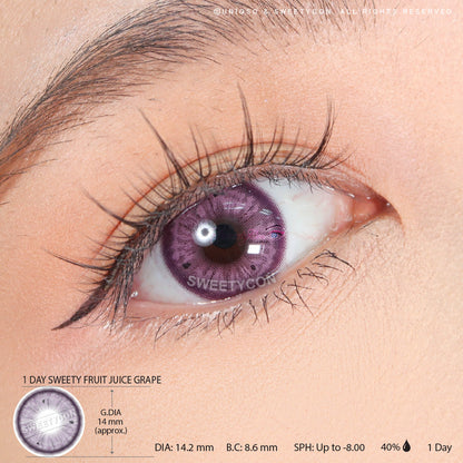 1 Day Sweety Fruit Juice Grape (2 or 10 lenses/pack)-Colored Contacts-SweetyCon