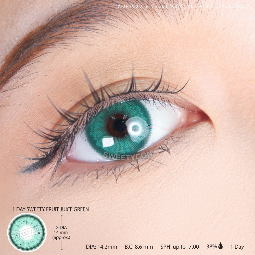 1 Day Sweety Fruit Juice Green (2 or 10 lenses/pack)-Colored Contacts-SweetyCon