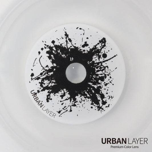 Sweety Mini Sclera Black Splash (1 lens/pack)-Mini Sclera Contacts-UNIQSO