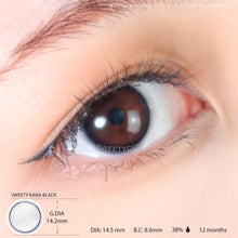 Load image into Gallery viewer, 1 Day Sweety Kana Black (2 lenses or 10 lenses/pack)-Colored Contacts-UNIQSO
