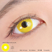 Load image into Gallery viewer, Sweety Crazy Pure Yellow (1 lens/pack)-Crazy Contacts-UNIQSO
