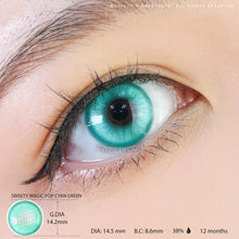 Load image into Gallery viewer, Sweety Magic Pop Cyan Green (1 lens/pack)-Colored Contacts-UNIQSO
