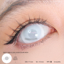 Load image into Gallery viewer, Sweety Mini Sclera UV White Blind Mesh (1 lens/pack)-Mini Sclera Contacts-UNIQSO
