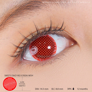 Sweety Crazy Red Screen/ Mesh II (1 lens/pack)-Crazy Contacts-UNIQSO