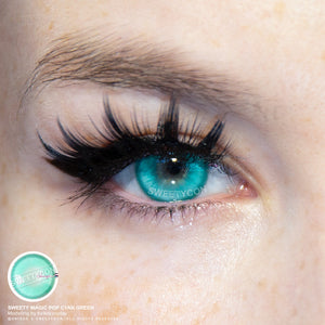 Sweety Magic Pop Cyan Green (1 lens/pack)-Colored Contacts-UNIQSO