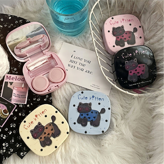 Lens Case Travel Kit - Happy Cute Kitten