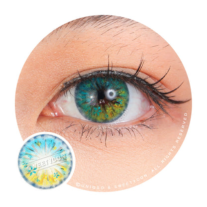 Sweety Anime Flower Blue (1 lens/pack)-Colored Contacts-UNIQSO
