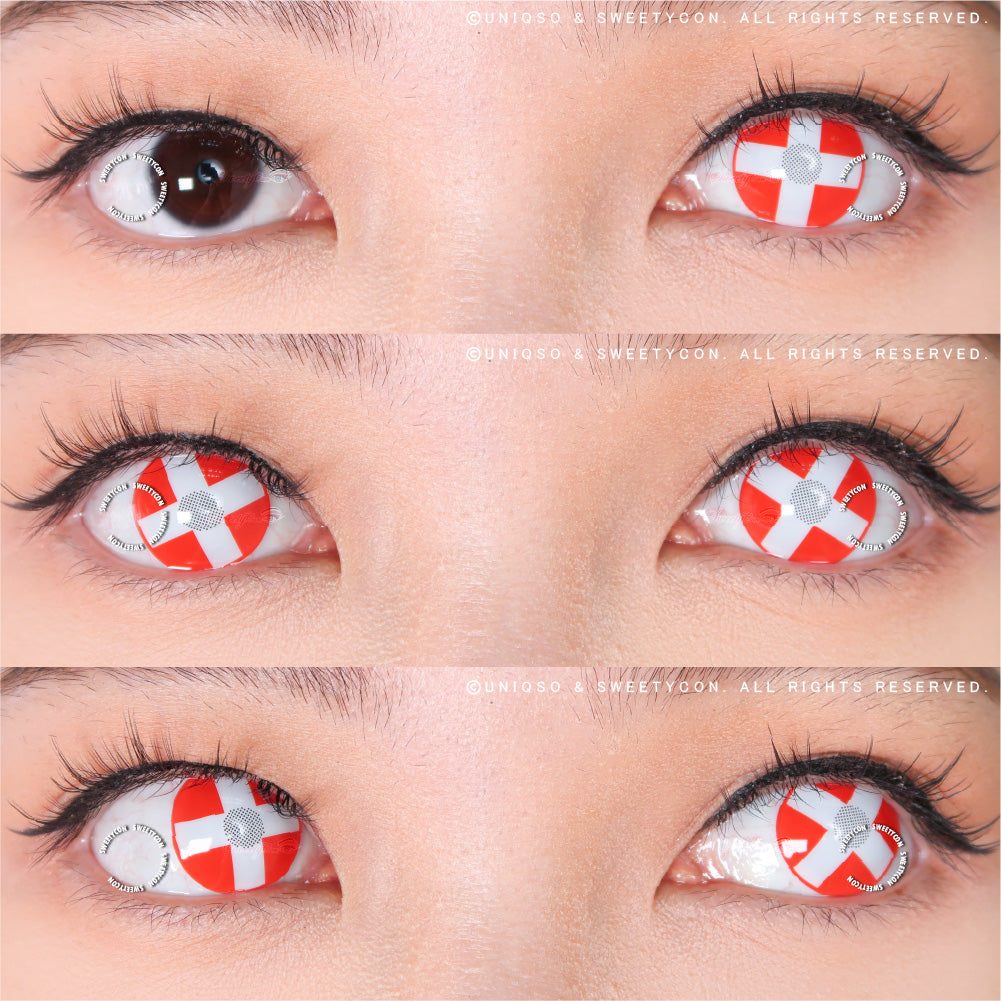 Sweety Crazy White Cross Red Eye (1 lens/pack) – SweetyCon