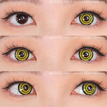 Sweety Crazy Yellow Rings V3 (Chainsaw Man - Makima) (1 lens/pack)-Crazy Contacts-UNIQSO