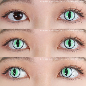 Sweety Crazy Sexy Cat Eye Green (1 lens/pack)-Crazy Contacts-UNIQSO