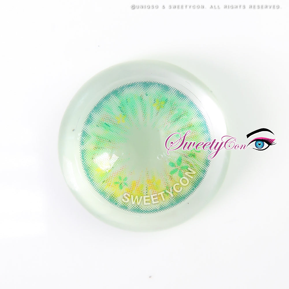 Sweety Anime Flower Green (1 lens/pack)-Colored Contacts-UNIQSO