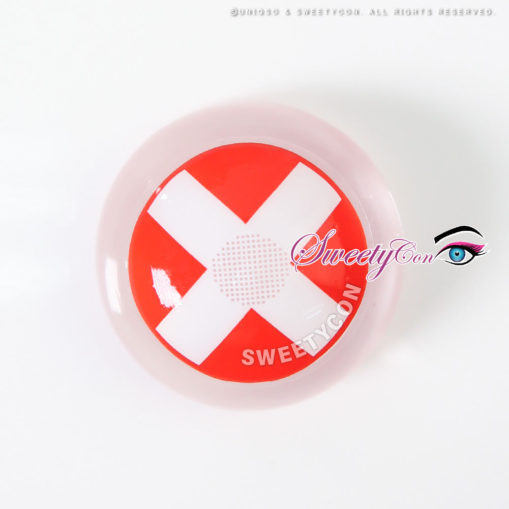 Sweety Crazy White Cross Red Eye (1 lens/pack)-Crazy Contacts-UNIQSO