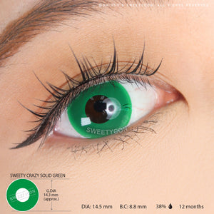 Sweety Crazy Solid Green (1 lens/pack)-Crazy Contacts-UNIQSO