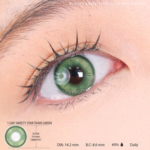 Load image into Gallery viewer, 1 Day Sweety Star Tears Green (2 or 10 lenses/pack)-Colored Contacts-UNIQSO
