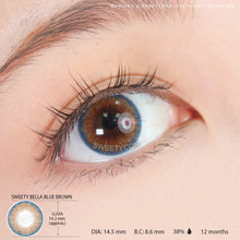 Load image into Gallery viewer, Sweety Bella Blue Brown (1 lens/pack)-Colored Contacts-UNIQSO
