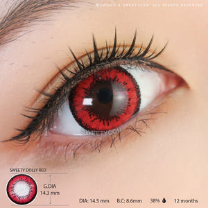 Sweety Dolly Red (1 lens/pack)-Colored Contacts-UNIQSO