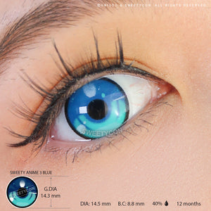 Sweety Anime 3 Blue (1 lens/pack)-Colored Contacts-UNIQSO