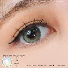 Load image into Gallery viewer, Sweety Anime Tear Light Yellow (1 lens/pack)-Colored Contacts-UNIQSO
