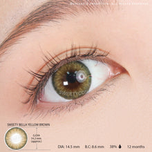 Load image into Gallery viewer, Sweety Bella Yellow Brown (1 lens/pack)-Colored Contacts-UNIQSO

