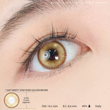 Load image into Gallery viewer, 1 Day Sweety Star Tears Golden Brown (2 or 10 lenses/pack)-Colored Contacts-UNIQSO
