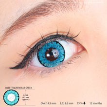 Load image into Gallery viewer, Sweety Queen Blue Green (1 lens/pack)-Colored Contacts-UNIQSO
