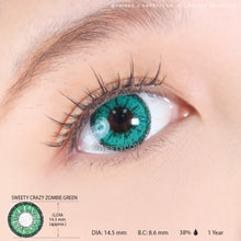 Load image into Gallery viewer, Sweety Crazy Zombie Green (1 lens/pack)-Crazy Contacts-UNIQSO
