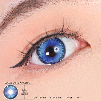 Sweety Mystic Wing Blue (1 lens/pack)-Colored Contacts-UNIQSO