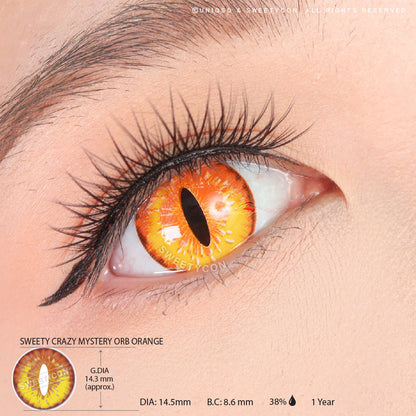 Sweety Crazy Mystery Orb Orange (1 lens/pack)-Crazy Contacts-UNIQSO