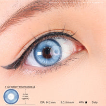 Load image into Gallery viewer, 1 Day Sweety Star Tears Blue (10 lenses/pack)-Colored Contacts-UNIQSO
