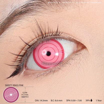 Sweety Crazy Rings Pink (1 lens/pack)-Crazy Contacts-UNIQSO