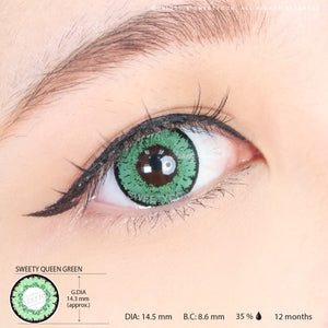 Sweety Queen Green (1 lens/pack)-Colored Contacts-UNIQSO