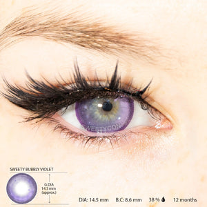 Sweety Bubbly Violet (1 lens/pack)-Colored Contacts-UNIQSO