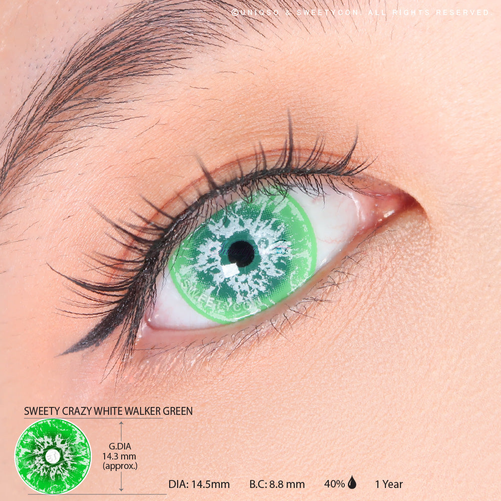 Sweety Crazy White Walker Green (1 lens/pack)-Crazy Contacts-UNIQSO