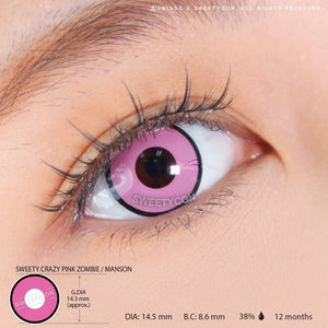 Sweety Crazy Pink Zombie / Manson (1 lens/pack)-Crazy Contacts-UNIQSO