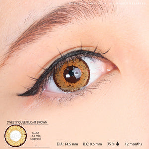 Sweety Queen Light Brown (1 lens/pack)-Colored Contacts-UNIQSO