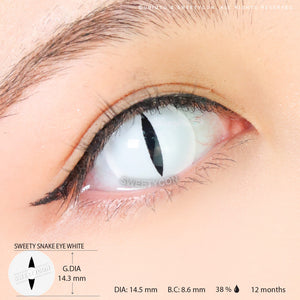 Sweety Snake Eye White (1 lens/pack)-Colored Contacts-UNIQSO