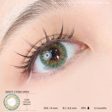 Load image into Gallery viewer, Sweety 3 Tones Green (1 lens/pack)-Colored Contacts-UNIQSO
