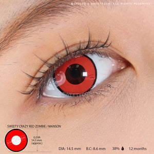 Sweety Crazy Red Zombie / Manson (1 lens/pack)-Crazy Contacts-UNIQSO