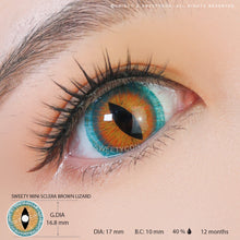 Load image into Gallery viewer, Sweety Mini Sclera Brown Lizard 17mm-Mini Sclera Contacts-UNIQSO

