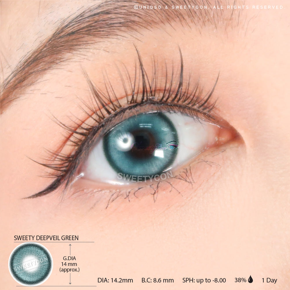 1 Day Sweety Deepveil Green (2 or 10 lenses/pack)-Colored Contacts-UNIQSO