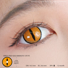 Load image into Gallery viewer, Sweety Crazy Gold Demon Eye / Cat Eye (1 lens/pack)-Crazy Contacts-UNIQSO
