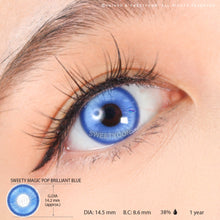 Load image into Gallery viewer, Sweety Magic Pop Brilliant Blue (1 lens/pack)-Colored Contacts-UNIQSO
